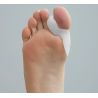 Correcteur hallux valgus sur pieds, vue de la plante de pied